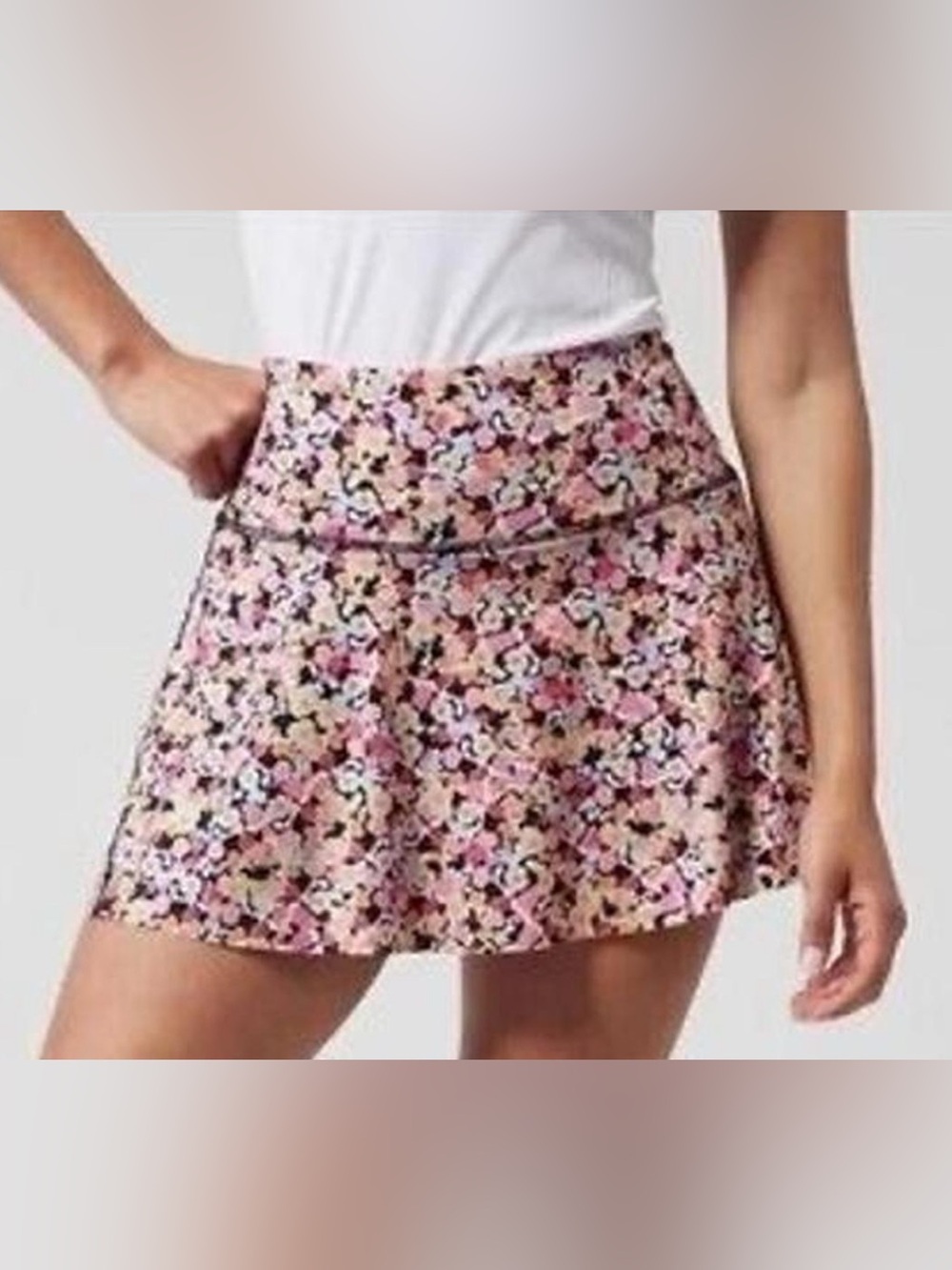 New Athleta Pink Floral Skirt tennis golf medium $89 skort Anthropologie